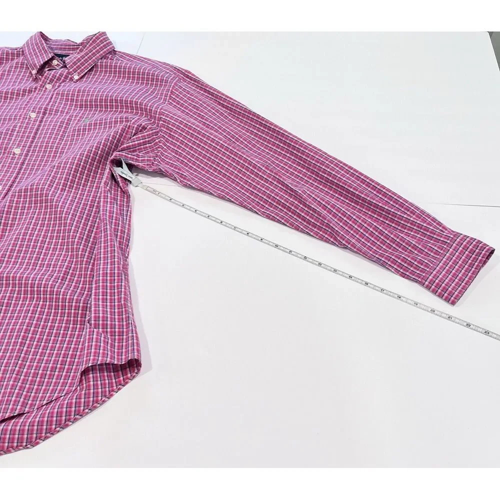 Polo‎ Ralph Lauren Pink Plaid Check Cotton Poplin Button Down Shirt Size XL